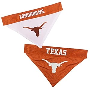 Pets First Collegiate Pet Accessories, Reversible Bandana, Texas Longhorns, Small/Medium