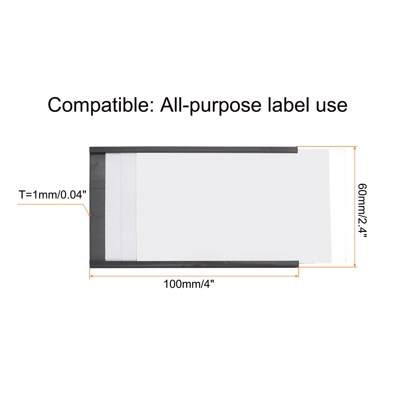 QUARKZMAN Lot de 25 Porte-Étiquettes 4" x 2,4" pour Étagères Métalliques