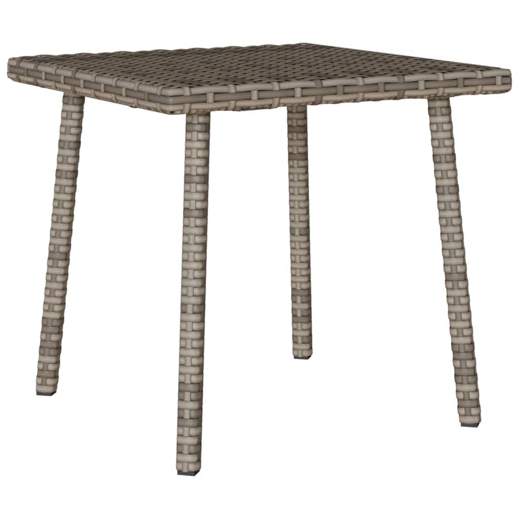 Tavolino da giardino rettangolare in polyrattan, 40 x 40 x 37 cm, colore grigio