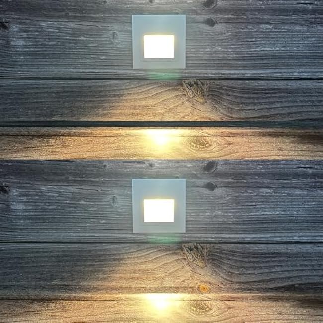 LED Step Lights 120V Dimmable LED Indoor Outdoor Step Light,4-Pack,3000K Warm White,Stair Light, Aluminum Die-Casting (White)