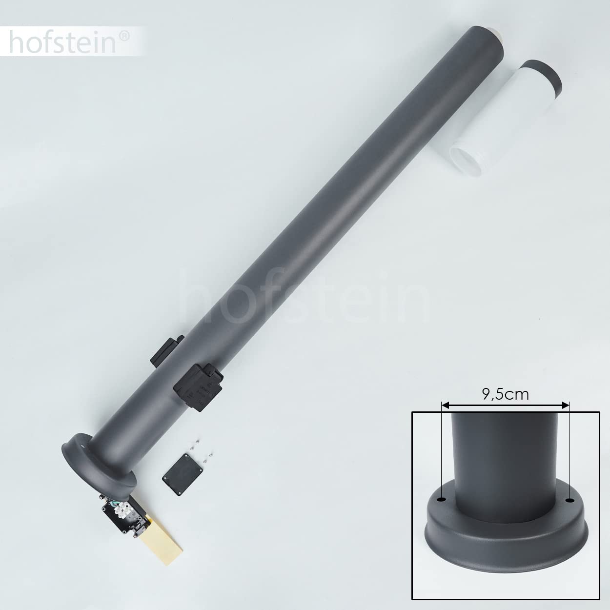 Lampa zewnętrzna Sessa z 2 gniazdami, lampa na podstawie z metalu/tworzywa sztucznego w kolorze antracytowym/białym, oświetlenie ścieżki 110cm, lampa ogrodowa w. E27, IP44, bez żarówki