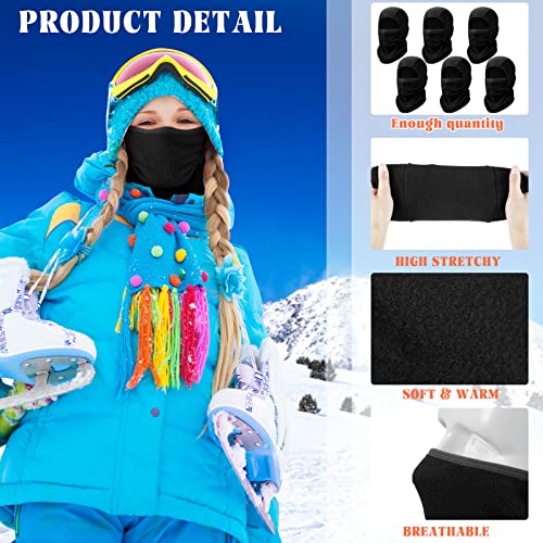 6 Pcs Kids Balaclava Windproof Ski Mask Winter Hats for Kids Thermal Nylon Face Warmer for Cold Weather Boys and Girls3