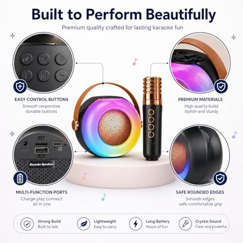 Image of Toy Imagine Rechargeable Wireless Bluetooth Karaoke Mic with Speaker | Karaoke Mic for Singing, Speaker with Mic Wireless for Kids | Music Singing Toy for Girls Boys Birthday Gift