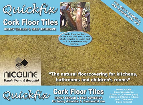Baldosas de corcho autoadhesivas de 5 mm (0,80 m2)
