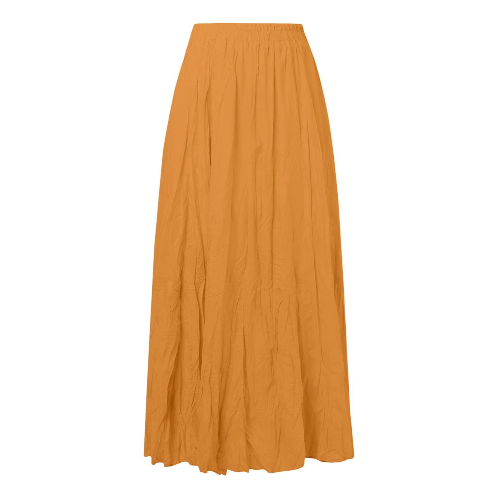 Moda Damska Casual Wysoka Talia Plisowana Sukienka Jednokolorowa Luźna Spódnica Plażowa Maxi Długa