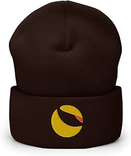 Terra Cryptocurrency Logo Hat (Embroidered Cuffed Beanie) Brown
