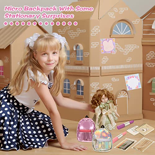 Mini Doll Backpack Mini Dolls School Bags Micro Backpack Mini Backpack Dolltoys With Mini Supplies Micropacks Mini Doll Accessories Toy Surprise With 10 Stationary Surprises Inside For Doll Play Sets #TOP5