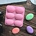 BAKER DEPOT Silicone Mold for Handmade Soap 6 Cavity Oval Shape Fat Bath Bombs Pink Color，Set of 2