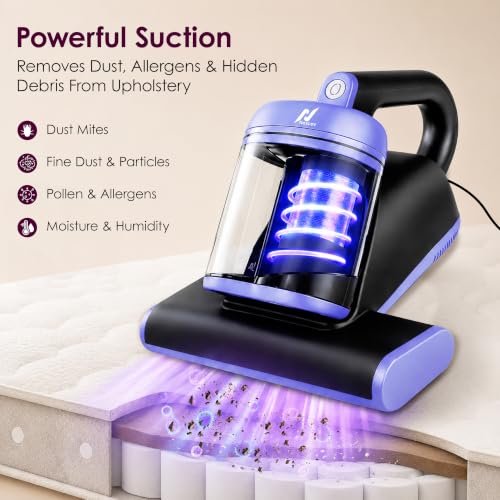 Image of nexlev Dust Mite Vacuum Cleaner MR-03 | 14KPa Sofa Cleaning Machine for Mattress, Sofa & Carpet, UV-C Light, Double beat Vibration & 60º hot air, HEPA Filter for Mites, Allergens & Pet Hair