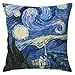 HZLM Van Gogh Starry Sky - Funda de cojín (45 x 45 cm), diseño de cielo estrellado