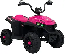 Bang Toys - Quadriciclo Elétrico Infantil SpeedTrail Rider 12V - com Luzes de LED, Sons, Entrada USB/MP3 e Acelerador no Pedal - Suporta até 50kg - Cor Rosa