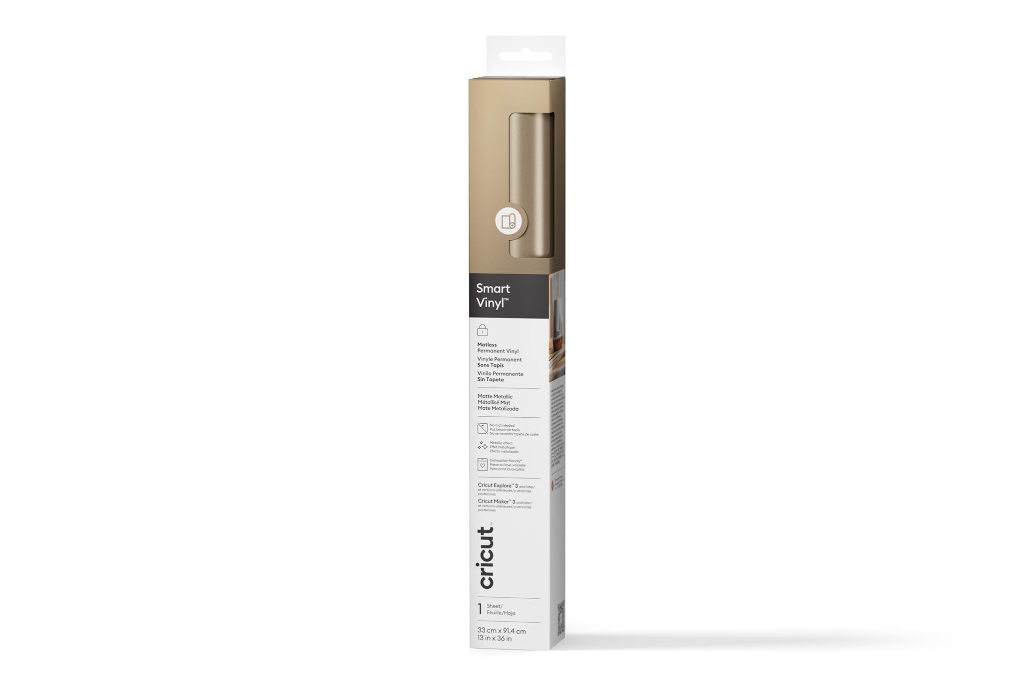 Cricut Smart Vinyl Permanente 33x91cm 1 Hoja (Mat Champagne)