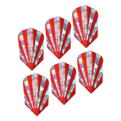 M METERXITY 6 Pack Slim Dart Flights - PET Dart Accessories, Apply to Darts Game/Party/Entertainment (Red)