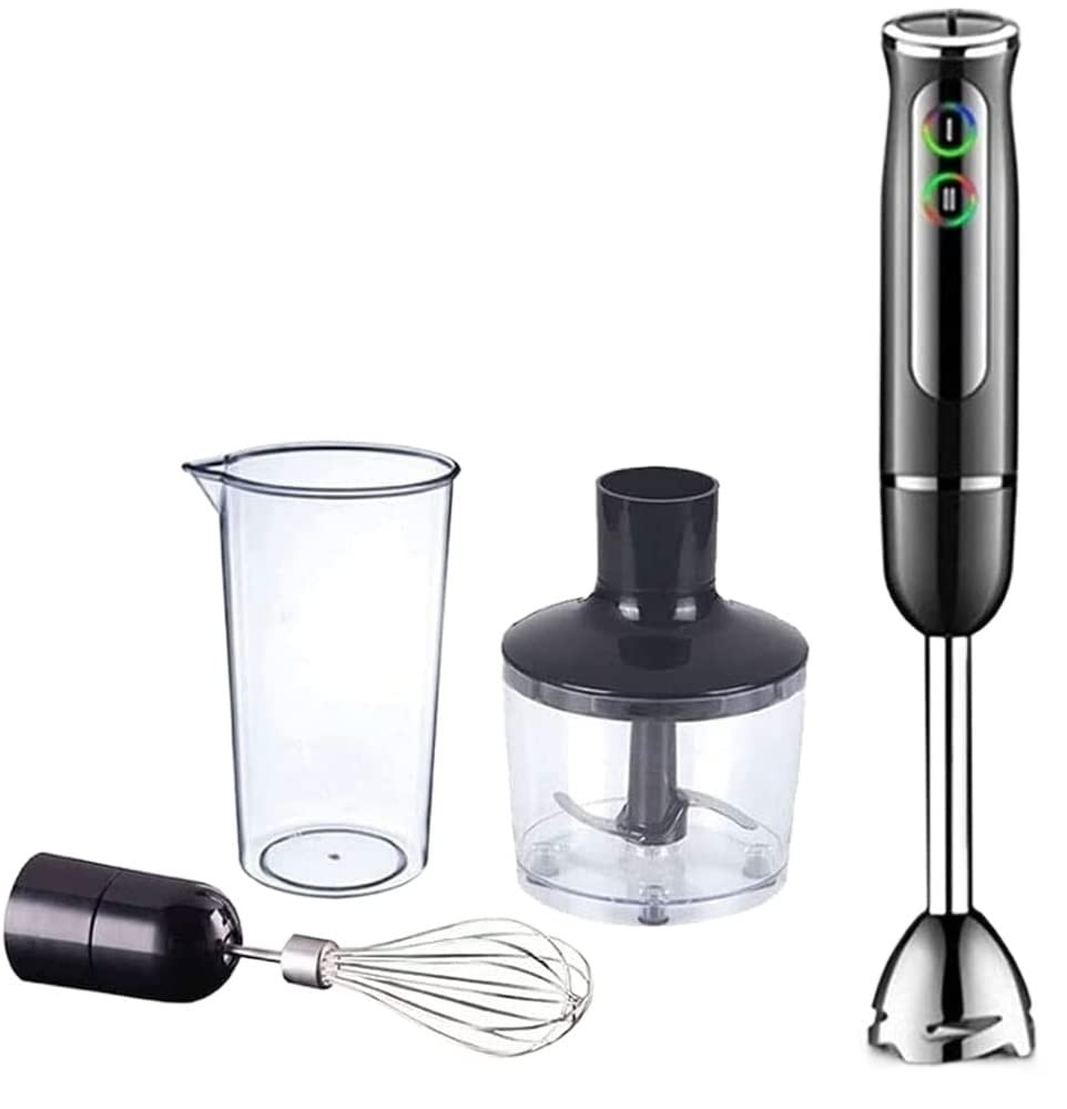 Blender ręczny, blender ręczny 4 w 1, ręczny blender ręczny ze stali nierdzewnej, narzędzie kuchenne, idealny do zup, koktajli, przecierów, jedzenia dla niemowląt