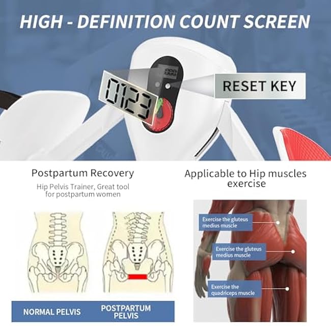 Thigh Exerciser Pelvic Master Floor Muscle Strengthening Device for Women, Adductor Machine for Leg and Thigh Workout Fitness Equipment