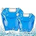 LVLUOKJ Bidón de Agua Plegable, Recipiente de Agua Plegable, 2 Pcs (5L + 10L) Bolsa Agua, Waterproof Bag Potable Portátil, para Viaje, Acampar, Deportes, Camping y Coche (Color : Blue)