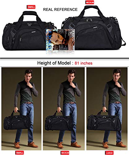 SIYUAN Womens Gym Bag Red Duffle Bag Water Resistant Sports Duffel with Shoe Compartment 45L 17 Inches Length,Red,Medium