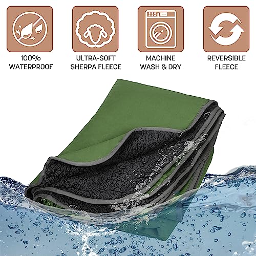 Kato Tirrinia Camping Decke wasserdicht, wasserdichte Picknickdecke Sherpa Outdoor Decke Sanddichte Warm Thermodecke Reisedecke, für Camping Strand Reise Auto Hunde, 150 x 200 cm