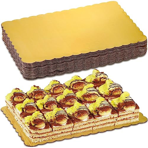 Tebery 20 Pack Rectangle Cake Board Disposable Cardboard Cake Bases,