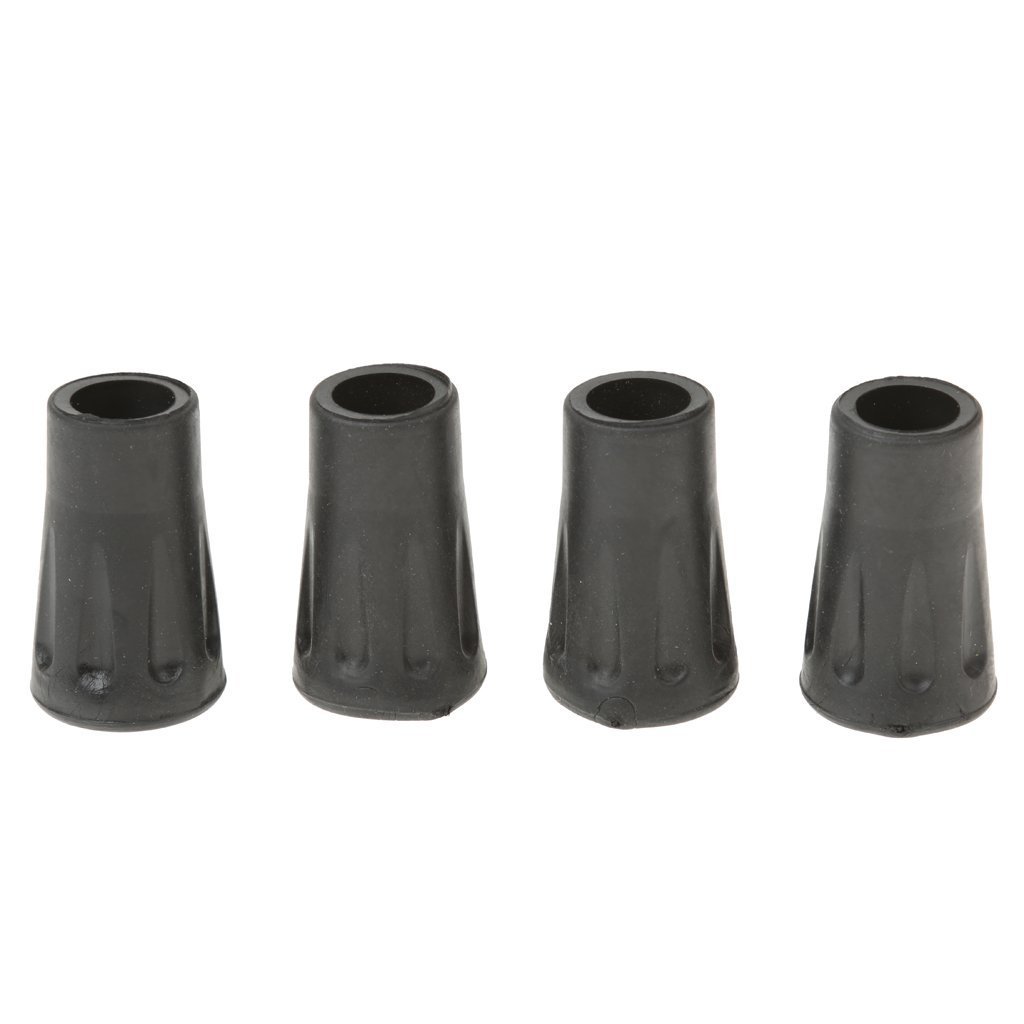 Jkjhbhged 4 pcs Replacement Rubber Tips End for Hiking Stick Walking Trekking Poles 4cm, black