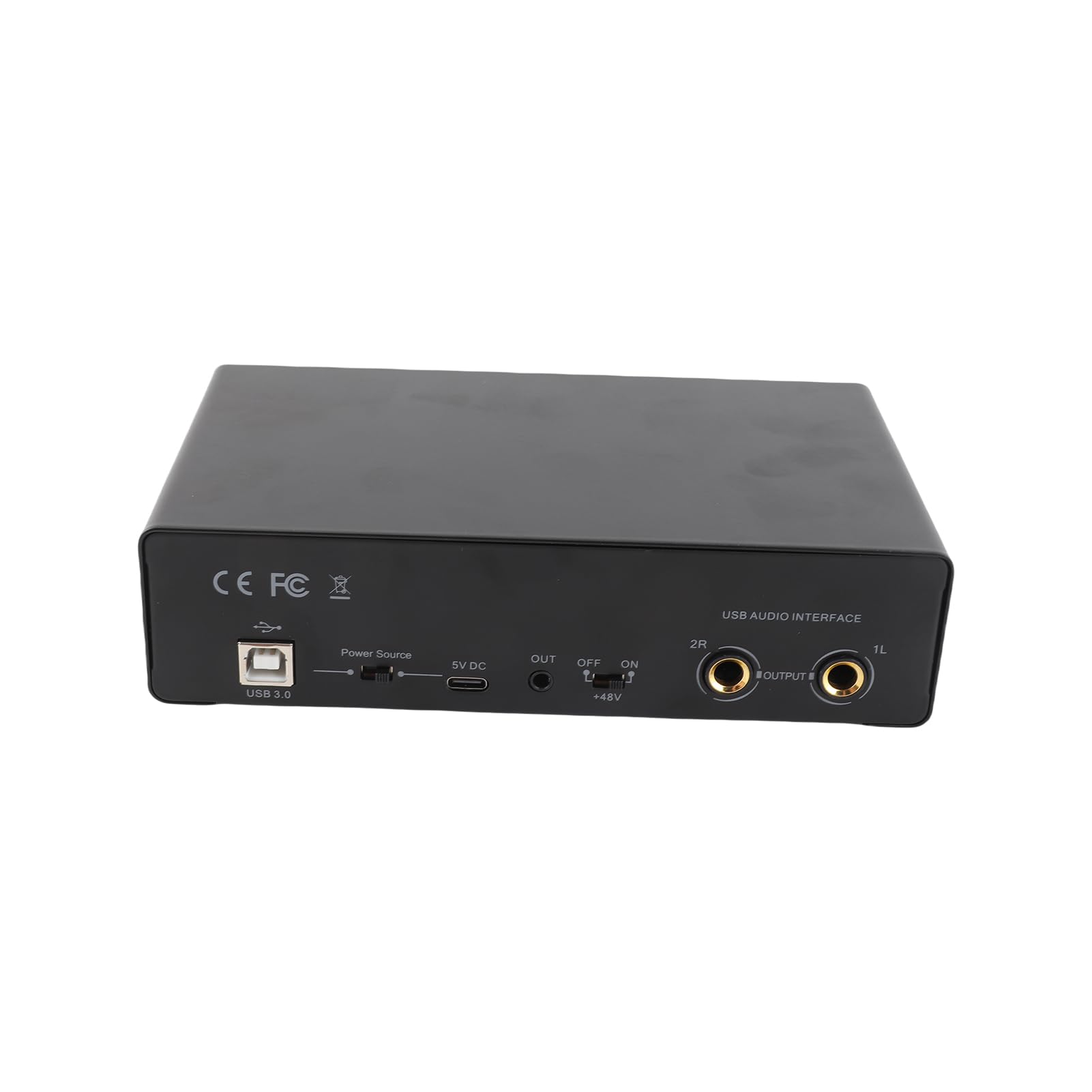 Domary Interfejs Audio USB Karta Dźwiękowa 2 Wejścia i 2 Wyjścia z Zasilaniem Phantom 48 V Bezpośredni Monitoring 24 Bitów i Częstotliwości 192 KHz do Nagrywania Podcastów Wokalista