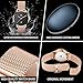 OLEVS Black Dial Women Watch Rose Gold Mesh Bracelet Fashion Ladies Watches for Women Stainless Steel Three Hands Women's Watches Thin Wrist Water Resistant Womens Analog Quartz Watch with Date