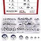 hilitchi 155-piece Edelstahl Nylon Kontermutter Sortiment Kit, Größe: M3 M4 M5 M6 M8 M10 M12