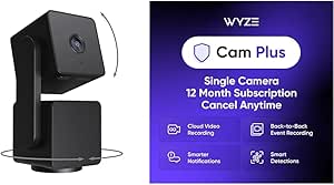 WYZE Cam Pan v3 Black Cam Plus Yearly, Covers 1 Camera, Auto-Renews at $19.99/Year, Activation Required asin的图片
