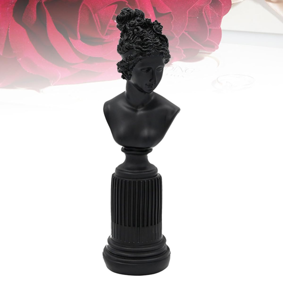 Abstracta Figura Decorativa Negra Escultura, de Resina Diosa