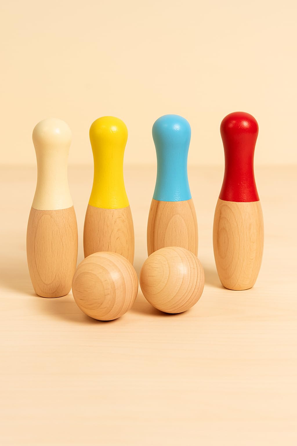 Beebox Wooden Bowling Game Set || 10 Pins & 2 Balls || Fun & Safe Colorful Indoor-Outdoor Game for Kids – 20x12.3x6 cm - Image 6 thumbnail