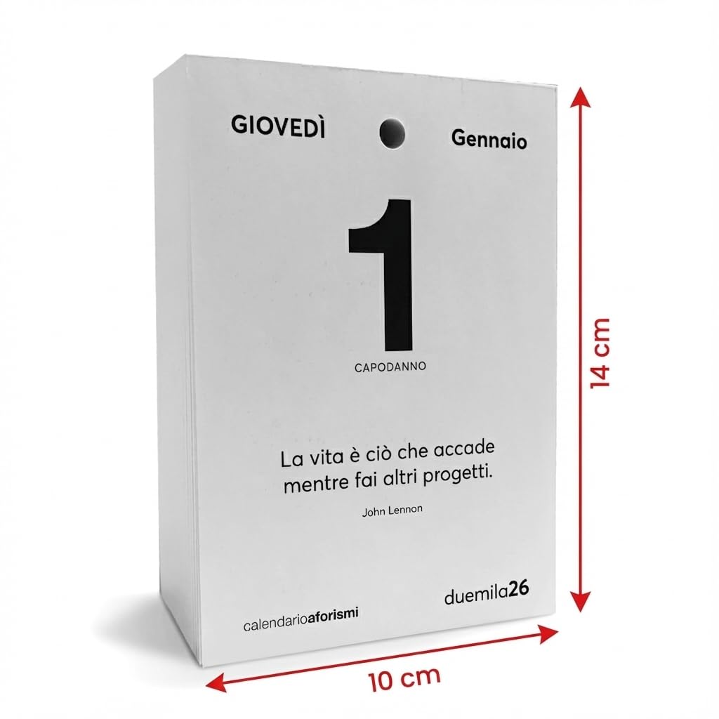 Ricambio Calendario 2026 da Scrivania Filosofico con Aforismi - Inserto Calendario Motivazionale a Strappo con Frasi Filosofiche da Scrivania | Idea Regalo Q&B Grafiche® (2026, Multipack 3 pz)