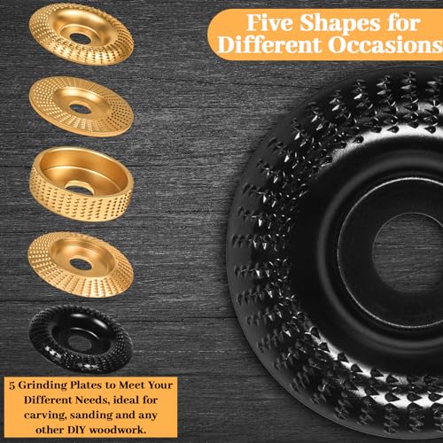 Ysiewjsue 11Pcs Wood Carving Disc For 4 Inch Or 4 1/2 Inch Angle Grinder, Angle Grinder Wood Carving Disc,Wood Shaping Grinding Disc For Angle Grinder Attachments, Stump Grinder Teeth, Wood Shaping Tools thumb #3