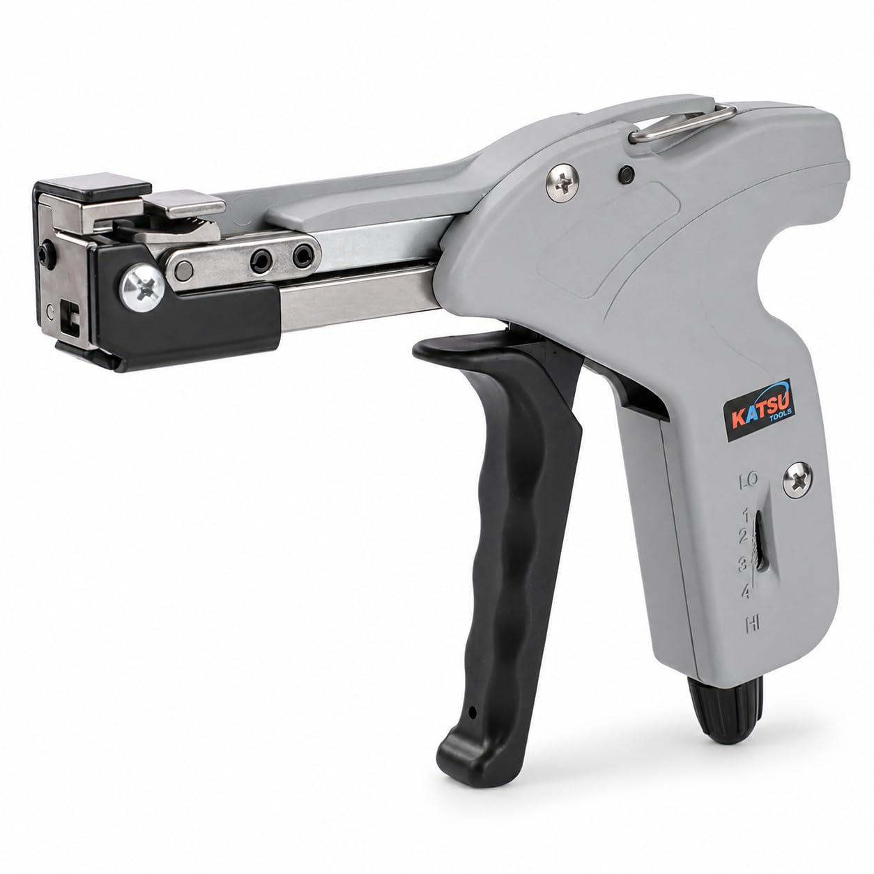 KATSU Tools Pistola per Fascette in Acciaio Inossidabile, Strumento Professionale per Tensionare e Tagliare Automaticamente le Fascette Metalliche 417521