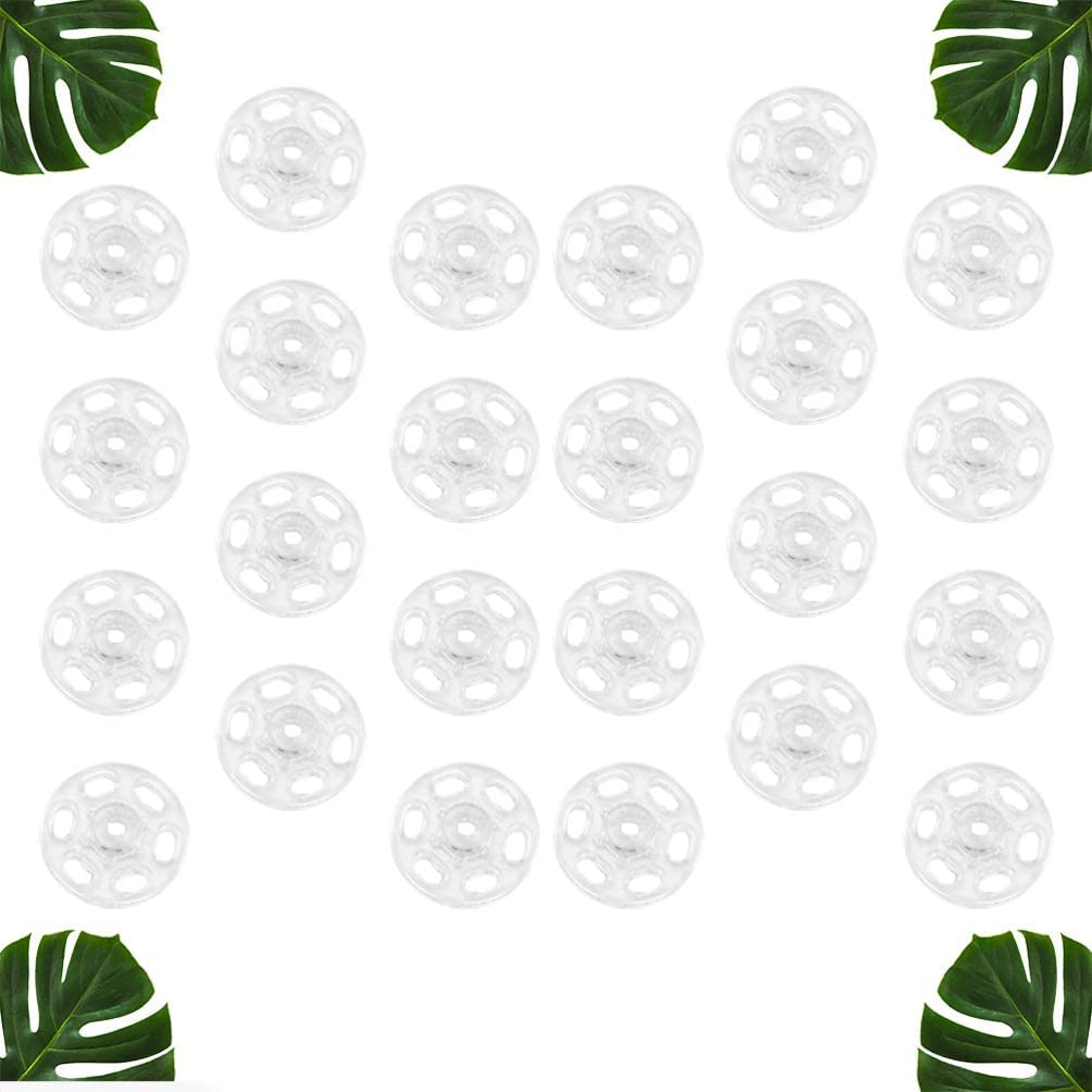 Broches de botón a presión SujetadorSuministros de costura, broches for coser, 1000 piezas de sujetadores a presión de plástico Botones de presión invisibles Botones for costura artesanal Blanco 15 mm