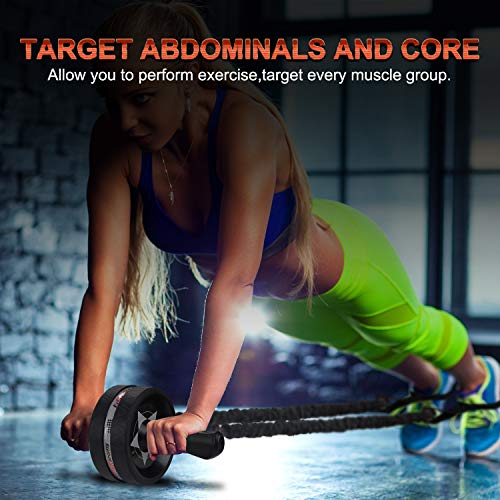 EnterSports Kit de rolo AB, 6 em 1 com almofada de joelho, faixas de resistência, alças de barras de