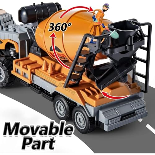 Image of Cement-Mixer Construction Truck 1:43 Metal Toys Alloy Diecast Truck Set Toy, Diecast Miniature Car Model Best Birthday Gift for Kids[Multicolor = Sent Any 1 Truck]