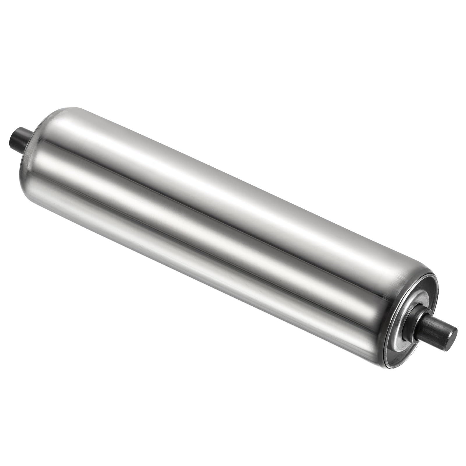 PATIKIL Rouleau de Convoyeur 3,5" de Diamètre 12" de Longueur Argent | 1 Paquet, Pièce de Rechange de Transmission en Acier Inoxydable, avec Embout Galvanisé