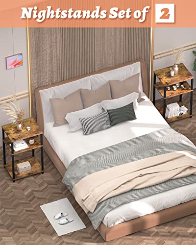 Woodynlux IT-XZHP-TX36 End Table Night Stand Set Of 2, 3-Tier Bedside Tables, 5-Tier Shelf Bookcase, Accent Side Table For Couch, Living Room thumb #5