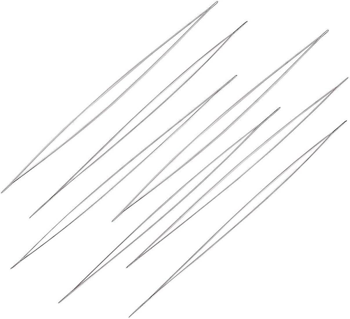 Beadsnfashion 4 Pcs Stainless Steel Big Eye Beading Needles 4.5 Inches, Diameter 0.22mm โ for Jewellery Making, Embroidery & Beadwork