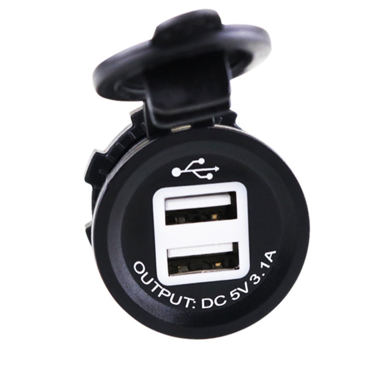iplusmile 3pezzi Caricabatteria Auto Doppia Usb Per Veicoli Carica Smartphone e Accessori Usb Con Luce Rossa Nero