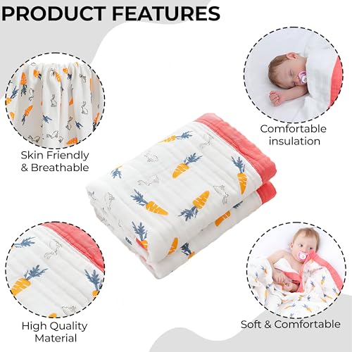 Image of BEMBIKA Baby Blankets for Boys Girls Fleece Throw Baby Blanket Unisex Newborn Infants Stroller Blanket Crib Swaddling Baby Blanket for Kids Toddlers - Orange Carrot