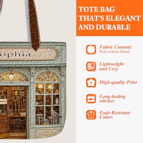 Bolso tote acolchado grande personalizado para amantes de libros miniatura 6