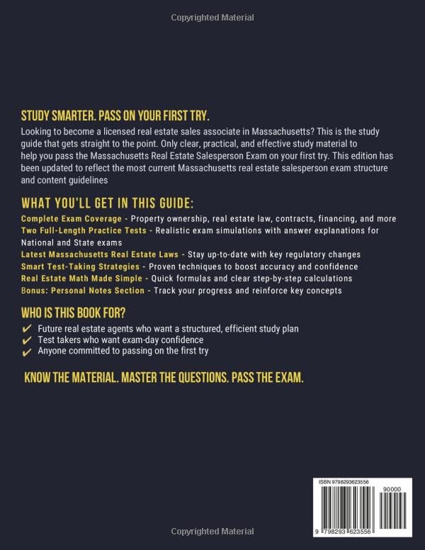 Massachusetts Real Estate Salesperson License Exam Prep: Simplified Study Guide and Workbook with 2 Full-Length Practice Tests, Smart Strategies & Real Estate Math Essentials - Image 2