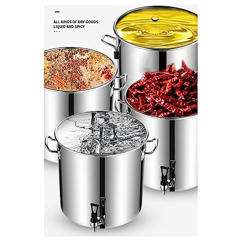 Heavy Duty Stock Pot mit Deckel, 304 Edelstahl-Suppentopf, Induktionskompatibles Kochgeschirr mit Verbundbasis, ungiftiger Küchentopf für Eintöpfe, Brühen, Konserven, Haus- und Restaurantgebrauch