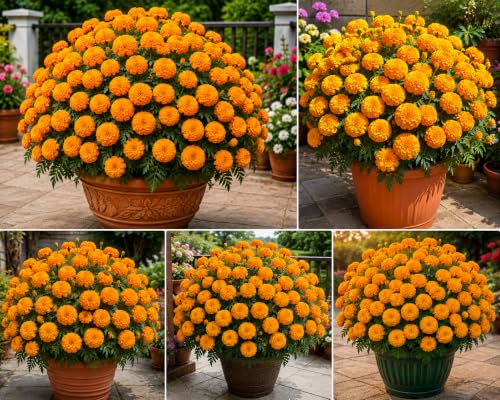 Image of Marigold African Hybrid Flower Seeds - 5x More Flowers
