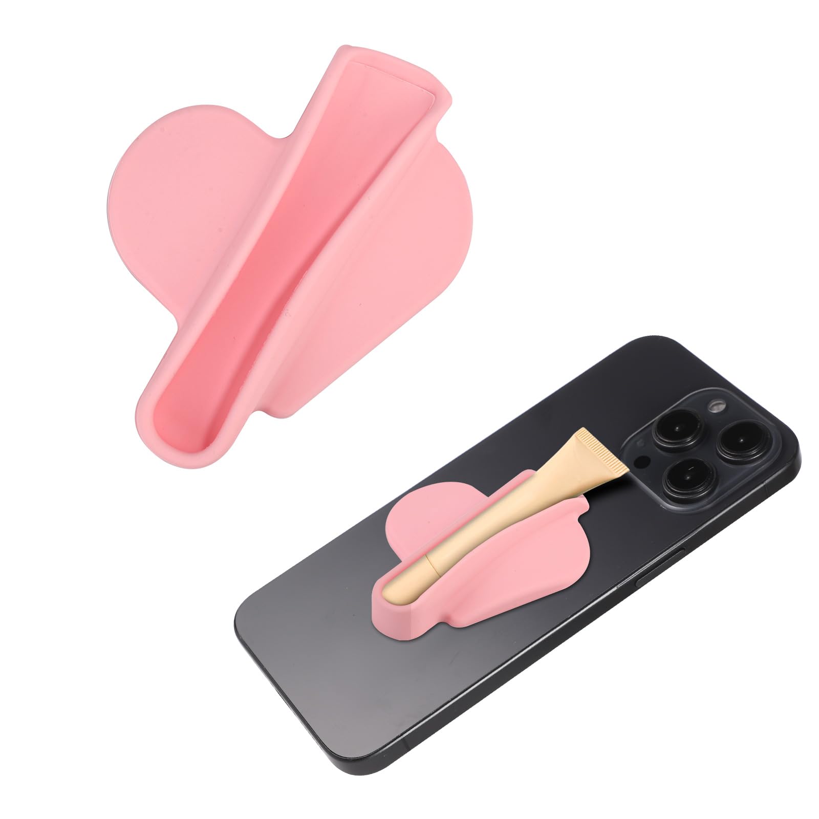 Lip Gloss Phone Case, Heart Shape Adhesive Silicone Lipgloss Phone