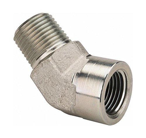 Parker 1/4 CD45-S Street 45 Deg Elbow 1/4 Female X 1/4 Male NPTF Steel