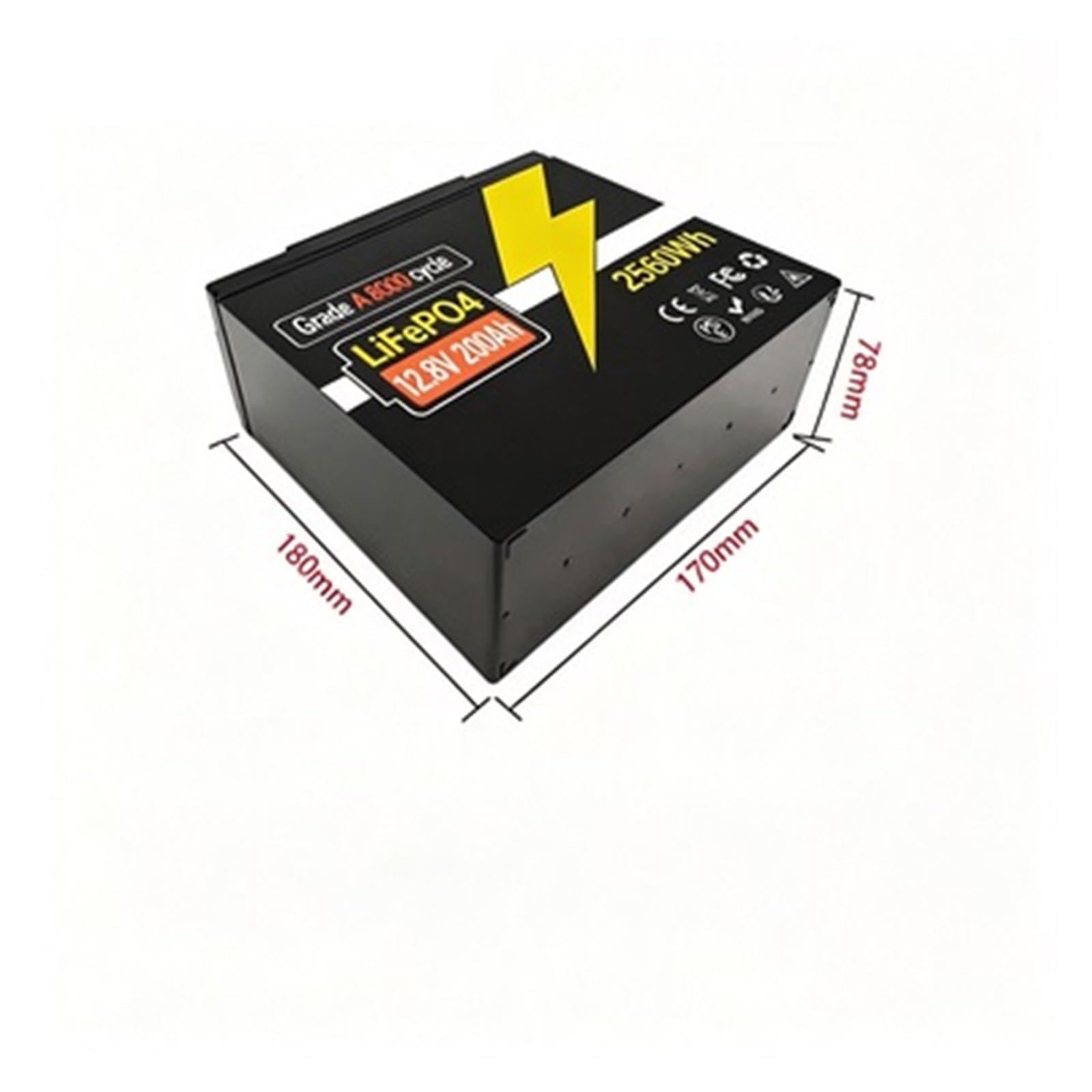Deep cycle battery 12.8v 150Ah Lifepo4 Battery Pack Built-in 150A BMS 12v 100Ah 220Ah Lithium Ion Battery For Boat Solar System(12.8V 200Ah)