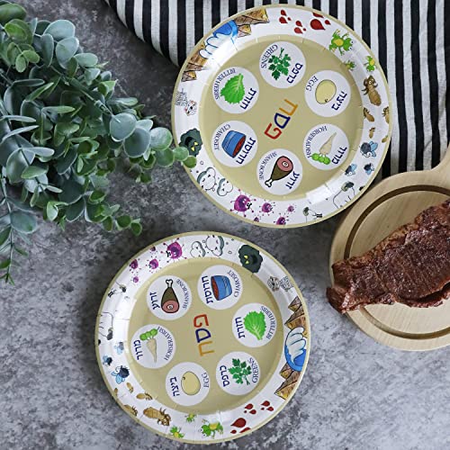 image for Pandecor 50 Pieces Passover Seder Disposable Cartoon Paper Plates,7 in