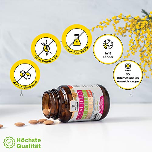 Bee&You Gelee Royale Blütenpollen Propolis mit 500 mg 60 Tabletten (Propolis Kapseln - Kautabletten - Propolis Extrakt - Keine Zusatzstoffe - Fairer Handel - Natürliche & kontrollierte Zutaten) – Bild 7